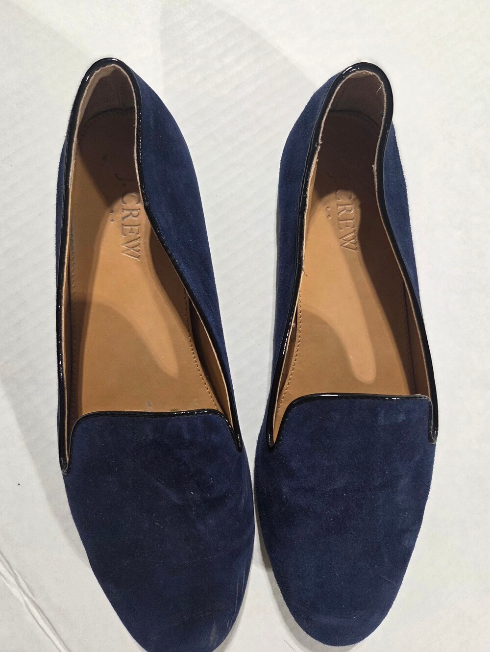 Women’s Navy Suede Slip-On Loafers - Picture 2 of 7